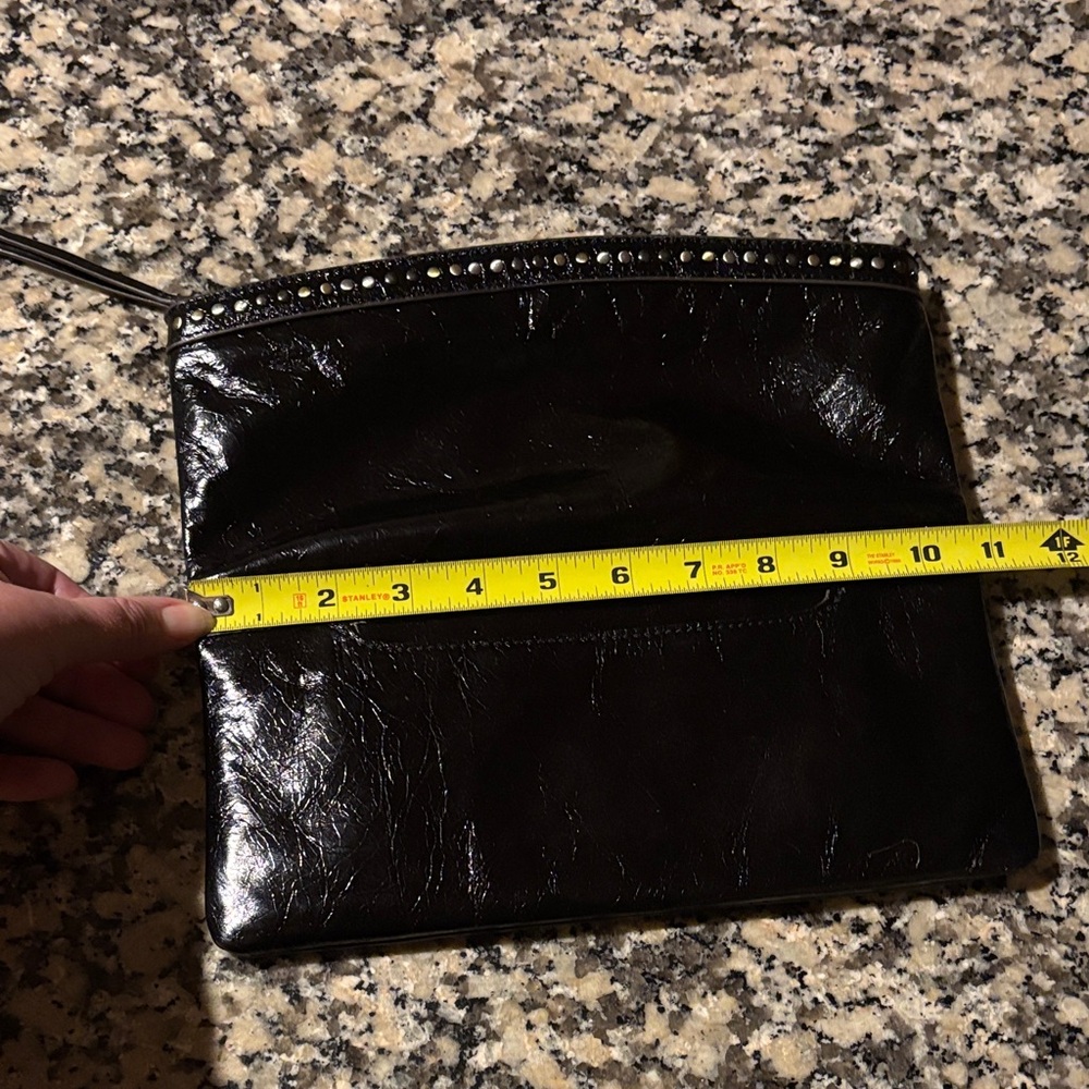 NWT HOBO Zeal Clutch Black Leather with Studded Detail - Picture 15 of 17